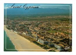 Saint Cyprien Plage: Vue Aerienne De La Plage Et De La Ville (12-4849) - Saint Cyprien