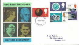 1967 British Discovery  Set Of 4 Stamps On Neatly Addressed First Day Cover FDI London  19 Sep1967 - 1952-1971 Pre-Decimal Issues