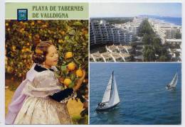 Espagne--PLAYA DE ABERNES DE VALLDIGNA--1993--Vues Diverses (costumes,dentelle,orange S),cpm N°3--timbre Europa Au Dos - Autres & Non Classés