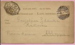 ZAGREB - ABBAZIA, 4./5.7.1897., Carte Postale - Taxe