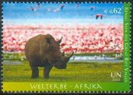 Nations Unies / United Nations 2012 - Rift Valley, Kenya, Patrimoine Mondial UNESCO / World Heritage - MNH - Rhinoceros