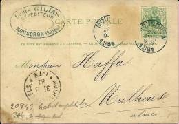 LOUIS GILIAS EXPEDITEUR, Mouscron, 1881., Belgium, Carte Postale - 1869-1888 Lion Couché