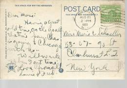 USA ANTIGUA POSTAL HAINES FALLA NY MAT WINDHAM 1933 SELLO FORT DEARBORN CHICAGO G - Lettres & Documents