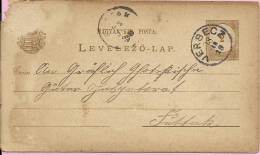 LEVELEZO-LAP, Versecz - Futtak , 1898., Hungary, Carte Postale - Briefe U. Dokumente