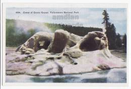 USA, YELLOWSTONE NATIONAL PARK, GROTTO GEYSER CRATER ERUPTION C1940s-50s Vintage Unused Postcard [c2923] - USA National Parks