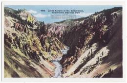 USA, YELLOWSTONE NATIONAL PARK, GRAND CANYON OF THE YELLOWSTONE, Vintage Unused Postcard C1940s-50s  [c2924] - USA Nationale Parken