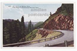 USA, Cody Road To Yellowstone Park - "S" Curve On SYLVAN PASS - C1950s Vintage Unused Postcard - Scenic Highway Road - USA Nationalparks