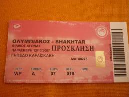 Olympiakos-Shakhtar Football International Friendly Match Ticket - Eintrittskarten