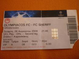 Olympiakos-FC Sheriff UEFA Champions League Play-Offs Football Match Ticket - Eintrittskarten