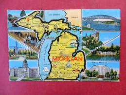 > MI - Michigan State Map With Views   = =  ===   =====  Ref 749 - Other & Unclassified