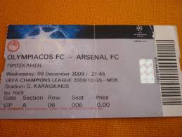 Olympiakos-Arsenal UEFA Champions League Football Match Ticket - Tickets D'entrée
