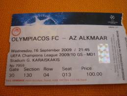 Olympiakos-AZ Alkmaar UEFA Champions League Football Match Ticket - Eintrittskarten