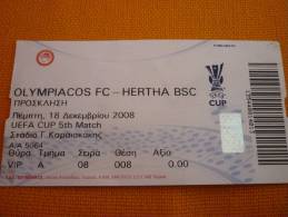 Olympiakos-Hertha BSC UEFA Cup Football Match Ticket - Eintrittskarten