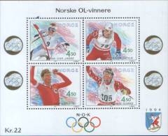 Norvegia Norway Norvegen 1993 Foglietto Olimpiadi Lillehammer 94 Winter Olymphics Games  ** MNH - Unused Stamps