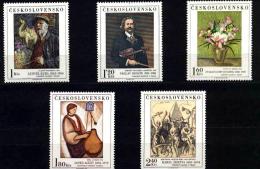 CS 1974 Mi 2232-36 Paintings ** - Unused Stamps