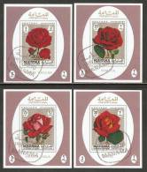 Manama 1971 Mi# A 411-H 411 B Used - Imperf. - 8 Souvenir Sheets - Roses - Manama