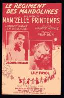 PARTITION - LE REGIMENT DES MANDOLINES - OPERETTE  - MUSIQUE : HENRI BETTI - JACQUES HELIAN - LILY FAYOL - Chant Soliste