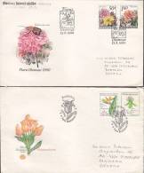 ## Czechoslovakia Ersttag Briefe FDC Covers 1980 Blumenausttelungen Flower Exhibitions - FDC