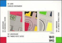 PTT-Souvenir 1993 Mit Vignettenblock "150 Jahre Schweizer Marken" Im Heft (siehe Details) - Postzegelboekjes
