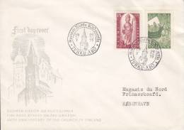 Finland Ersttag Brief FDC Cover 1955 Christuslehre In Finland 800 Jahre Schiff Ship Bischof Henrik - FDC