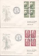 Finland Ersttag Brief FDC Cover 1955 Christuslehre In Finland 800 Jahre Schiff Ship Bischof Henrik In 4-Blocks !! - FDC