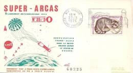 Lancement  SUPER ARCAS 35/50 Enveloppe Illustrée Numérotée Oblitération KOUROU Du 27/3/1974 - Europe