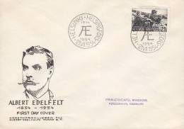 Finland Ersttag Brief FDC Cover 1954 Albert Aristides Edelfelt, Maler - FDC