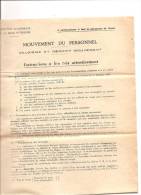 INSPECTEUR ACADEMIQUE DE LA SEINE INFERIEURE-MOUVEMENT DU PERSONNEL-1949 - Learning Cards