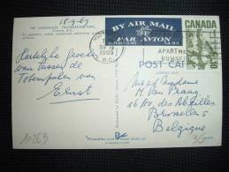 CP PAR AVION POUR BELGIQUE TP 10 OBL. MECA. SEP 19 1969 VICTORIA - Lettres & Documents