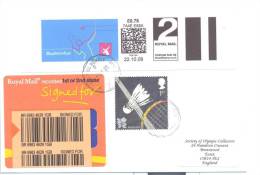 Olympic Games 2012 London; Badminton Stamp + Smart Stamp; Registered Letter - Estate 2012: London