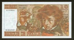 10 FRANCS BERLIOZ BILLET FRANCAIS X.20 N° 09690 SPL IDEAL DEBUTANT CRAQUANT D'ORIGINE 5 TROUS ! 7-2-1974 - 10 F 1972-1978 ''Berlioz''