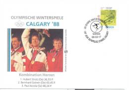 Canada Winter Olympic Games 1988 Letter; Champions In Alpine Skiing Combined Men, Nakiska Cancellaion - Invierno 1988: Calgary