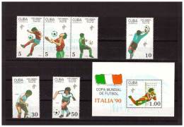 1990 WORLD CUP FOOTBALL ITALY'90 6  VALUES + S/S MNH - Neufs