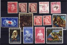 New Zealand - 1957/63 - 14 Different Stamps - Used - Usados