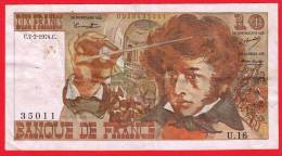 10 FRANCS BERLIOZ 1 BILLET FRANCAIS TYPE 1972 USAGE U. 16 N° 35011 C.7-2-1974.C - 10 F 1972-1978 ''Berlioz''