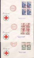 Finland Ersttag Brief FDC Cover 1955 Rotes Kreuz Red Cross Croix Rouge Heldenepos 'Fähnrich Stahl' 4-Block !! - FDC