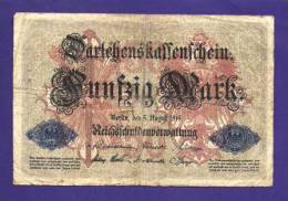 GERMANY 1914 50 Mark Used VG KM 49B - 50 Mark