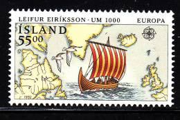 Iceland MNH Scott #749 55k Viking Longboat Of Leif Eriksson - 1st Landing In Americas, Europa - Ongebruikt