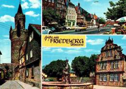 AK Friedberg: Adolfsturm, Kaiserstraße, Blick Zur Burg, Schloß, Ung - Friedberg