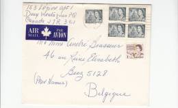 Canada N° 378 + 5x 470 (bloc De 4 Bord De Feuille) Obl. Sur Lettre - Cartas & Documentos