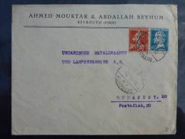 LETTRE DE BEYROUTH AVEC SEMEUSE ET PASTEUR 1924 POUR LA HONGRIE  COVER - Briefe U. Dokumente
