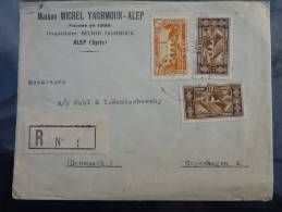 LETTRE RECOMMANDEE DE ALEP SYRIE 1938 POUR LE DANEMARK  COVER - Autres & Non Classés