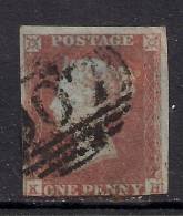 GB 1841 QV 1d PENNY RED IMPERF BLUED PAPER ( K & H ) USED STAMP WMK 2..( F649 ) - Oblitérés