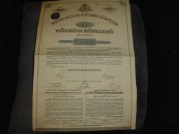 Obligation Communale 3 1/2% " Sté Crédit Foncier De Hongrie " Budapest 1899 Magyar. - Banco & Caja De Ahorros