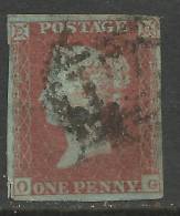 GB 1841 QV 1d PENNY RED IMPERF BLUED PAPER ( O & G ) USED STAMP WMK 2.( E561 ) - Usati