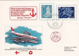 LUZERN  /   Cover _ Lettera  -  SWISSAIR CV - 990 "CORONADO" HB-ICC - First Flight Covers