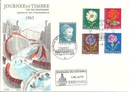 1963 Tag Der Briefmarke Fribourg Automobilpoststempel 1A Beleg!! KW 150.- - Brieven En Documenten