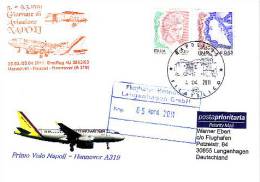 Erstflugpost - Germanwings - A319 - Neapel - Hannover - 05.04.2011   [dz21] - Airmail