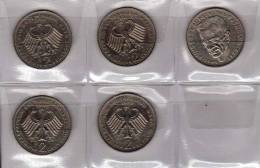 Deutschland 2 DM Schumacher 1984-87 Buchstabe J Stg 30€ Münze Aus Präge-Anstalt Hamburg Extra Set Coins Of Germany - 2 Mark
