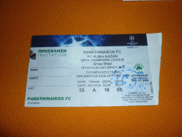 Panathinaikos-FC Rubin Kazan UEFA Champions League Football Match Ticket/stub - Eintrittskarten